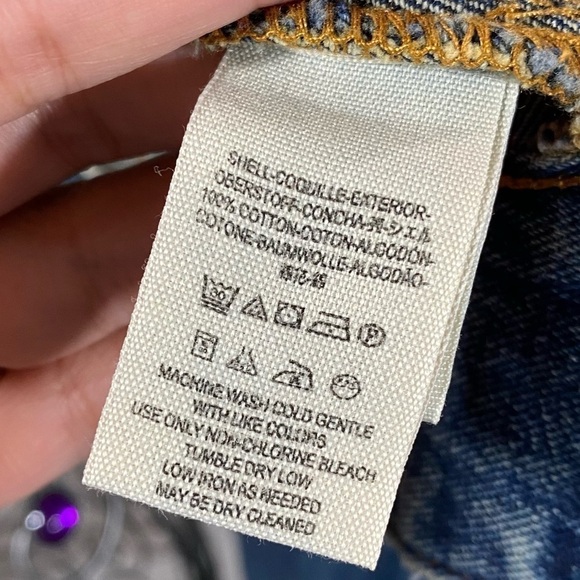 Free People fitted indigo button up denim jacket size S - Picture 10 of 11